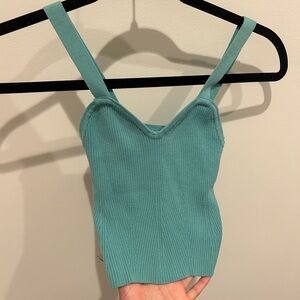 Altar'd State Teal Ribbed Tank Top